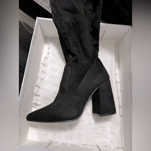 Black knee high boots